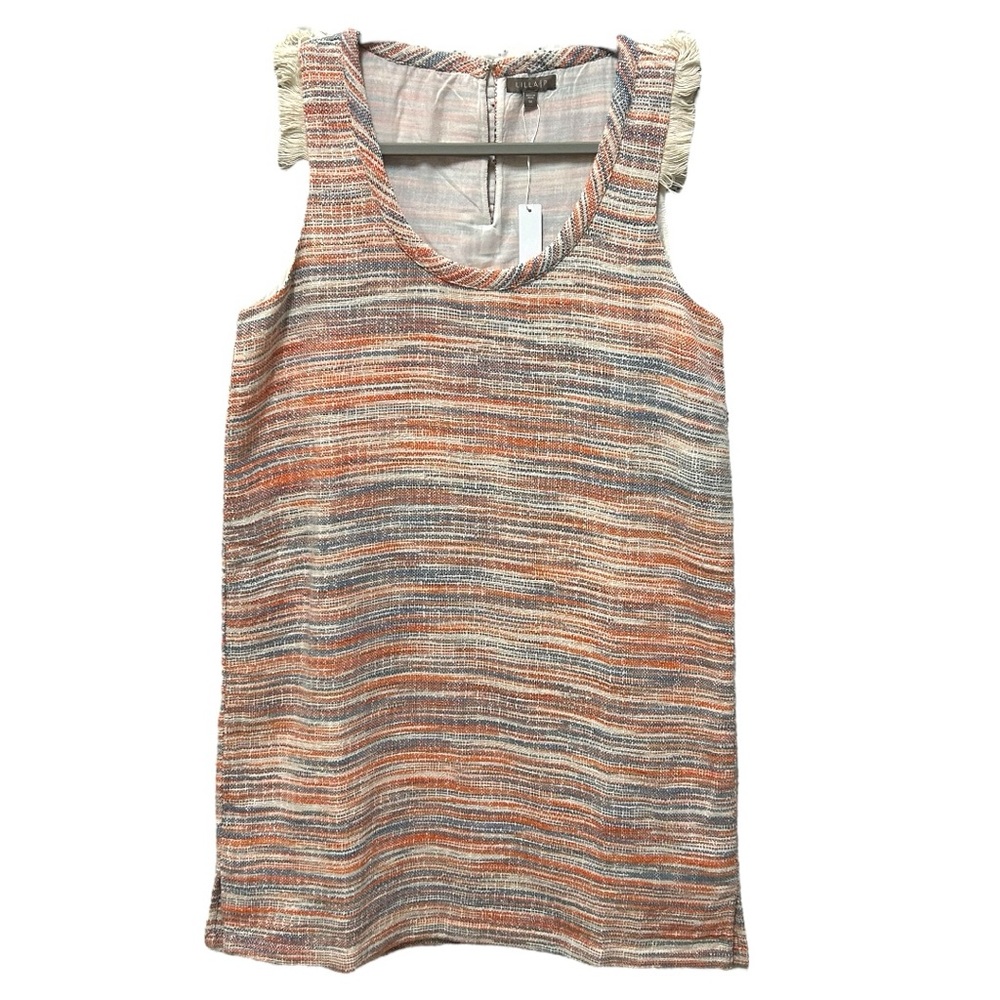Lilla P NWT‎ Cotton Woven Tweed Slub Sleeveless Shift Dress  Sz M
